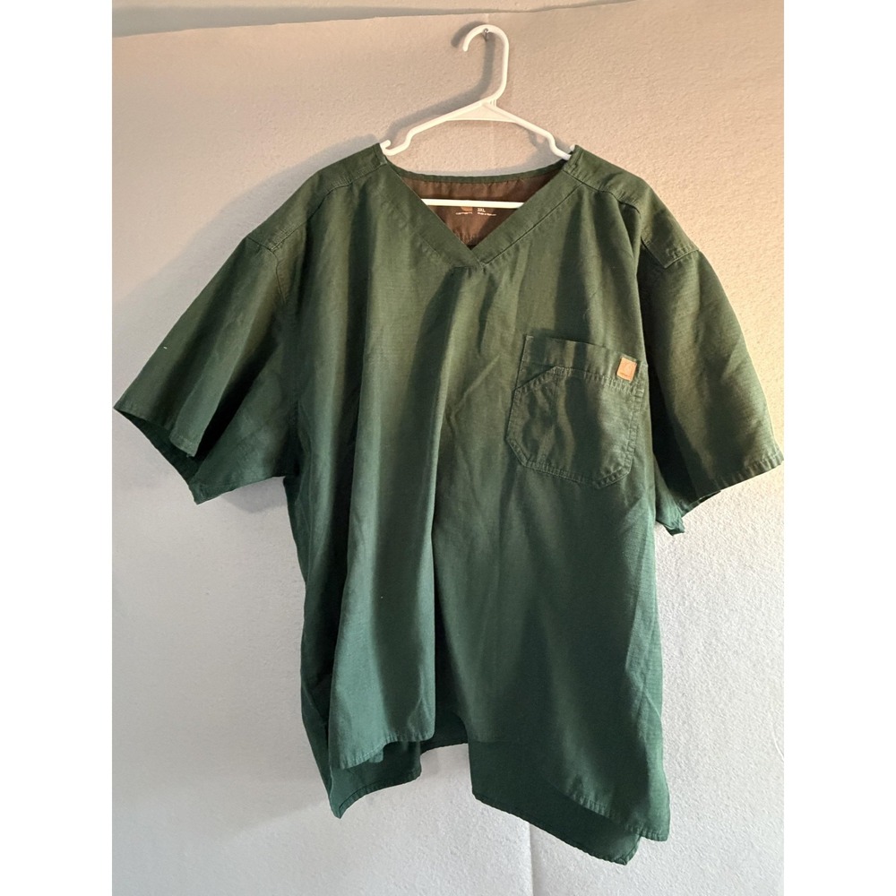 Carhartt Scrub Top Pants Set Mens 3XL Green Medical Cargo Pockets Ripstop - Picture 14 of 16